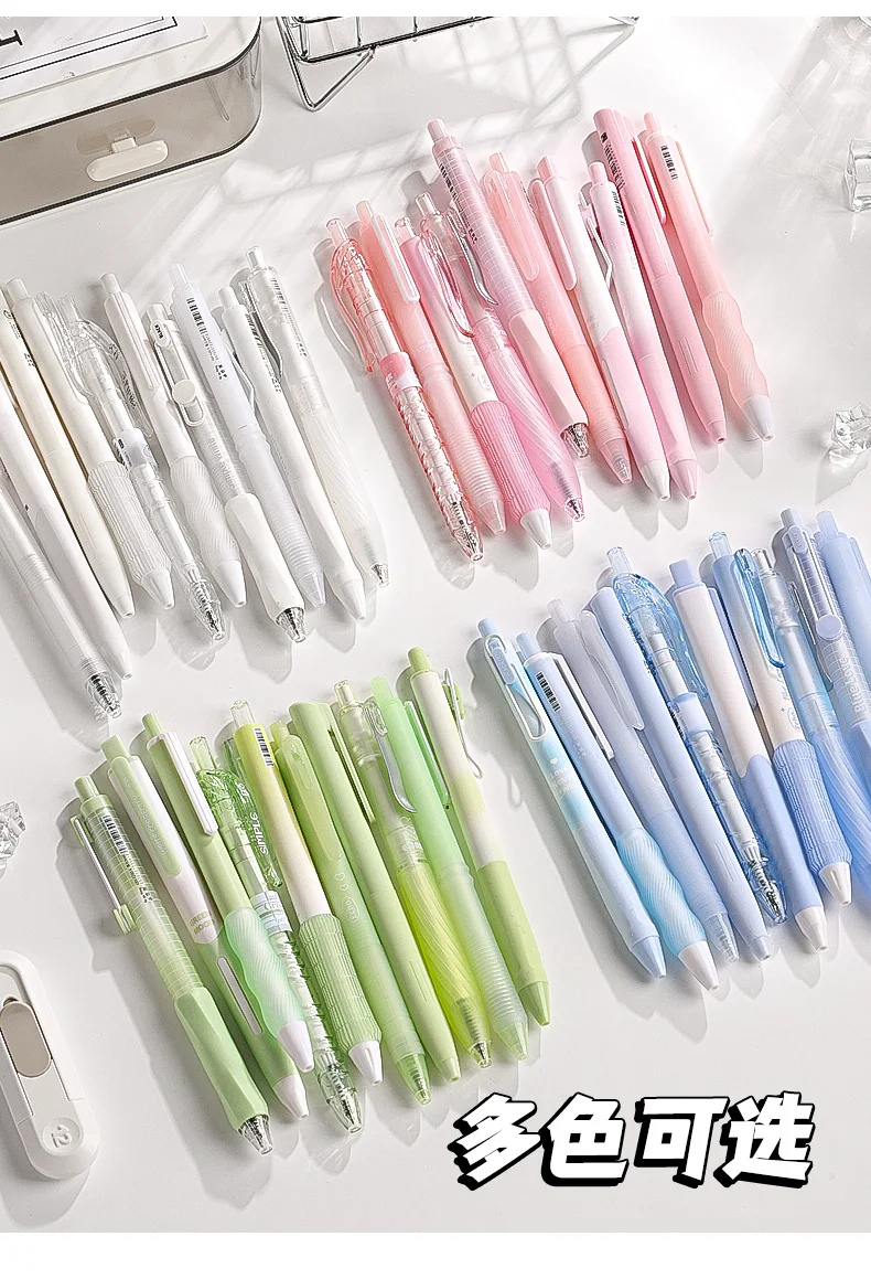 KBX 4-teiliges Ins-Press-Gelstift-Set, mehrere Farben/Stil, ST CS 0,5 mm, schwarzes Boligrafo-Gel, schnell trocknend, glattes Schreiben, weicher Griff, nützlich – Detail 3