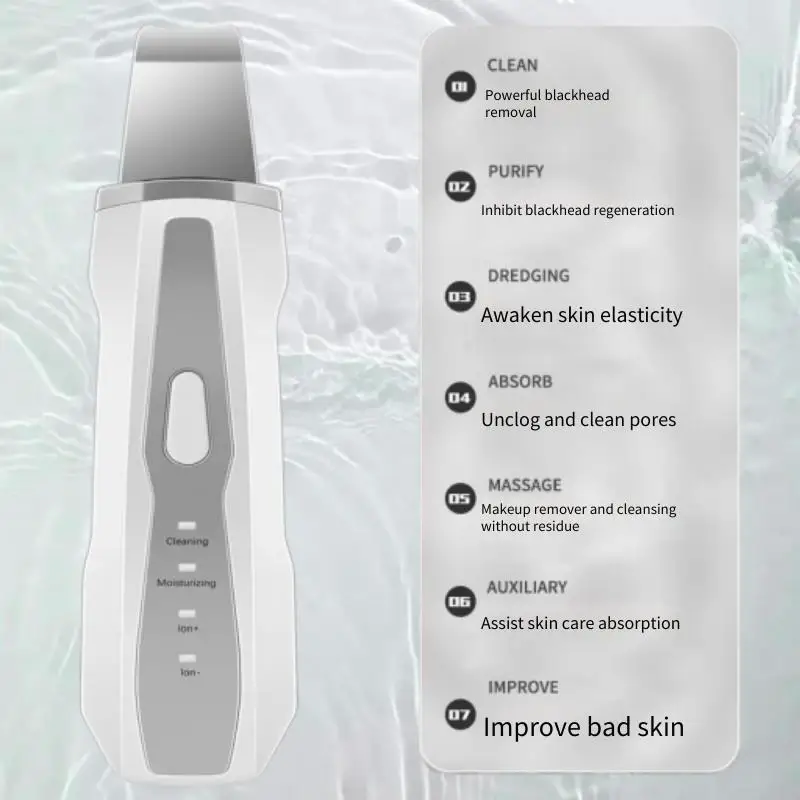 Description Picture 2 of itemNew Ultrasonic Peeling Machine Facial Pore Cleaning Blackhead Suction Instrument Peeling Knife Ultrasonic Ion Beauty Instrument