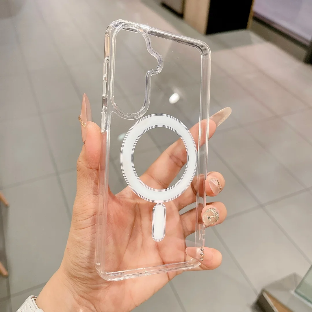 Magnetic Clear Acrylic Phone Case with Charging Capabilities