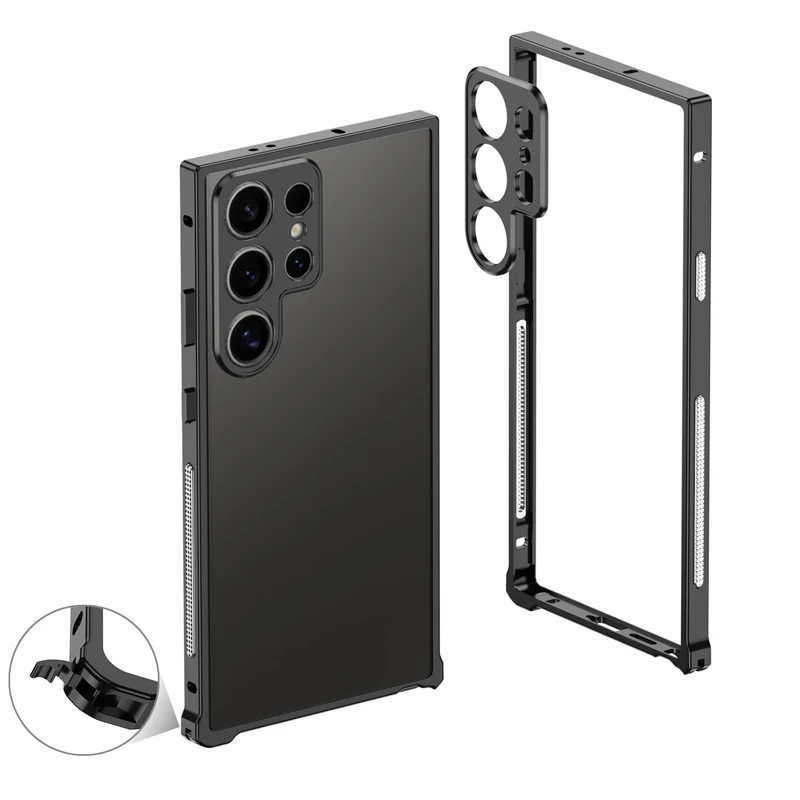 Enhanced Metal Frame Heat Dissipation Phone Case with Protective Lens Cap Cover