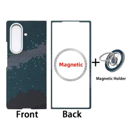Sleek Carbon Fiber Magnetic Phone Case - Ultra - Thin Aramid Protection - Galaxy Z Fold7 (Galaxy Stand)