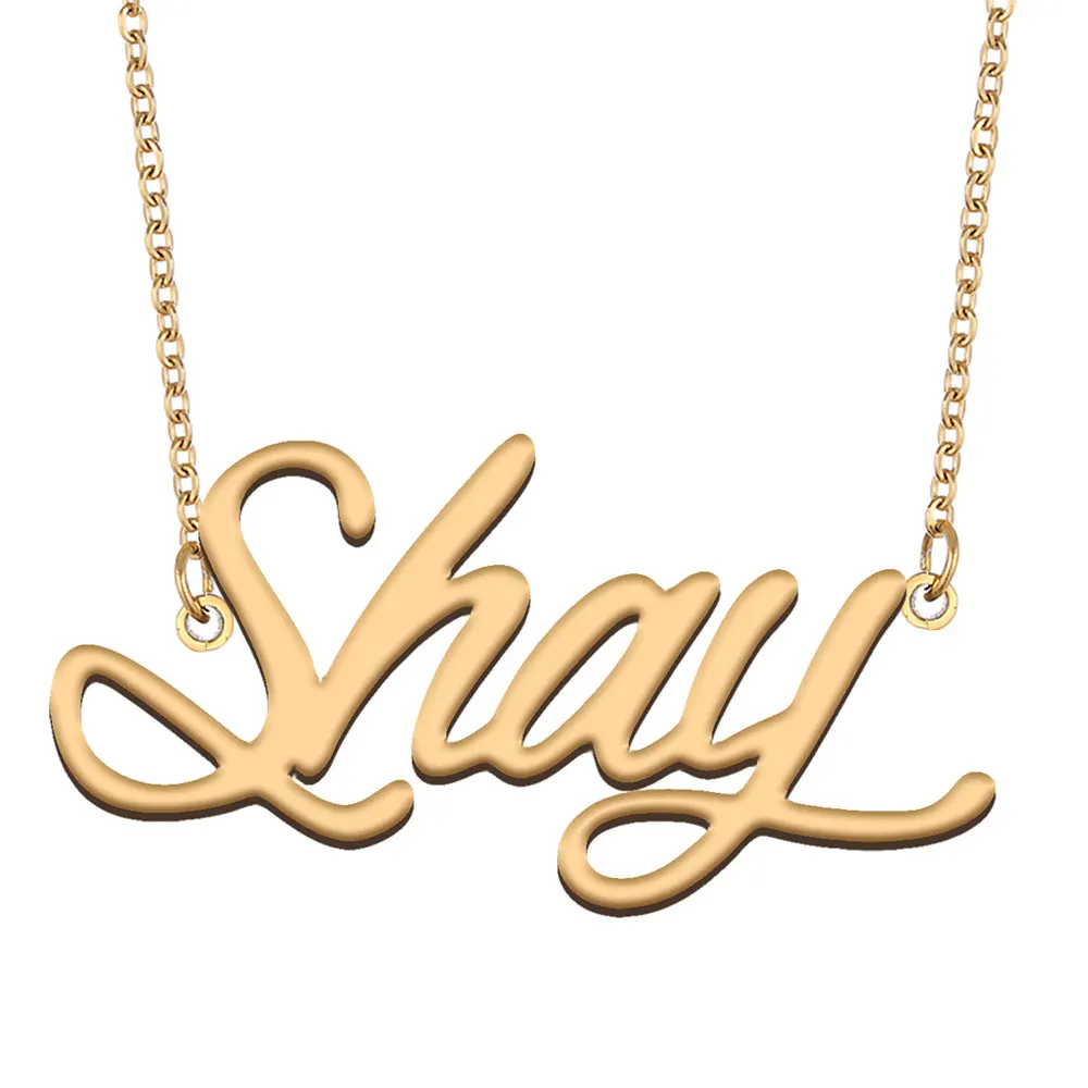 

Shay Name Necklace for Women Stainless Steel Jewelry Gold Color Nameplate Pendant Collares Para Mujer Letters Choker