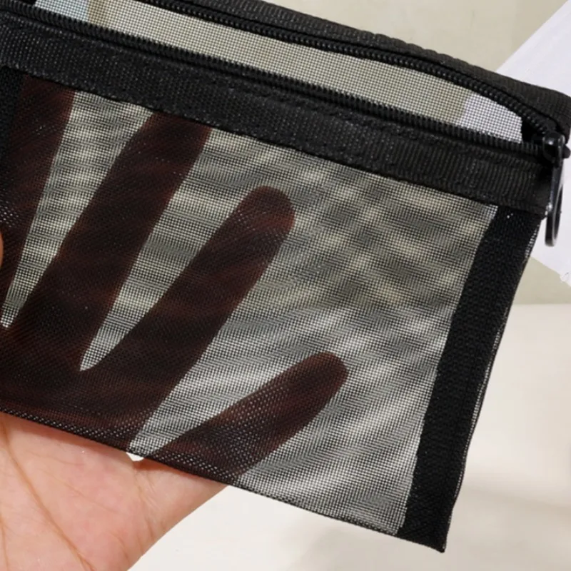 Makeup Mesh Storage Bag Simple Toiletries Receiving Pouch Translucent Light Cosmetic Bags Travel Portable Small Items Package