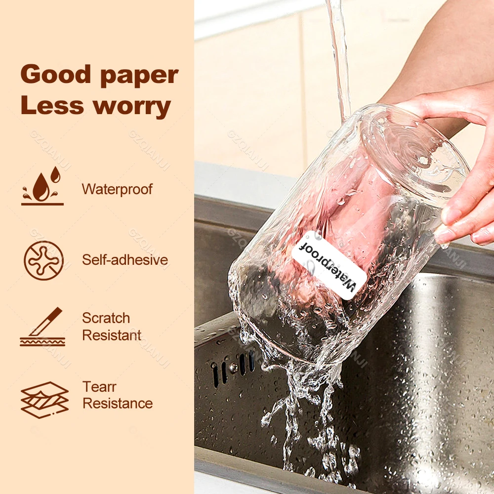 12-15mm Niimbot Label Tape Sticker Paper Rolls Self-adhesive Waterproof White Date Notes for Niimbot D110 D11 D101 Printer Maker