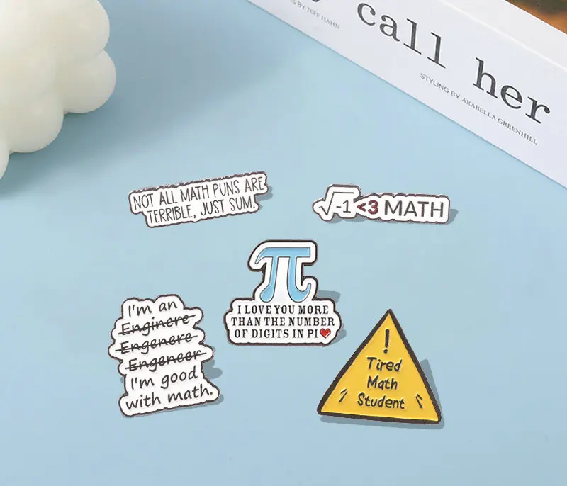 

Эмалированные значки, новинка, Значки для сообщений, кнопка, сумка, шляпа, рюкзак, булавка для лацканов, подарки для математики, гики, математика, я люблю математику