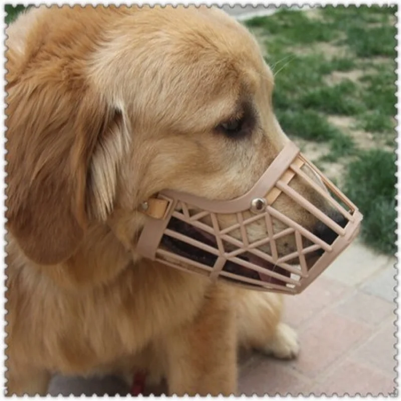 Dog Muzzle Soft Plastic and Leather Breathable Basket Anti Barking Mouth Cover Small Medium Large Dog Anti Biting Basket