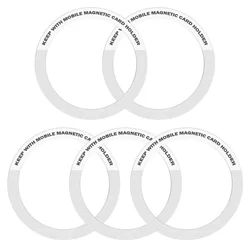 Enhanced Magnetic Metal Ring Sticker for Strong Wireless Charging in MagSafe - Compatible Cases (White 5PC Shape O)
