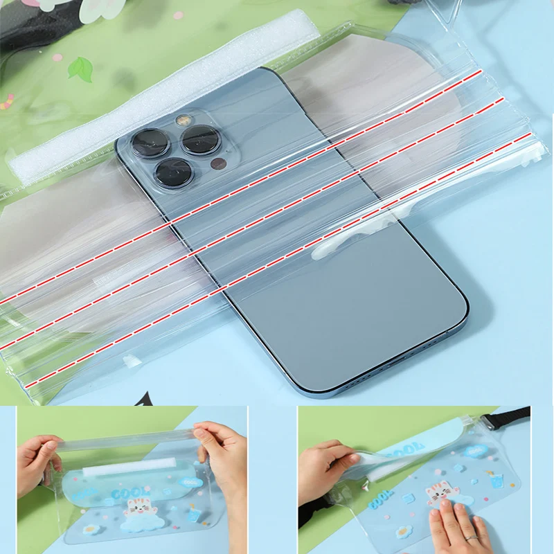 2pcs Waterproof Swimming Diving Bag PVC Beach Drifting Diving Waist Pack Shoulder Underwater Mobile Phone Case Outdoor Dry Bag