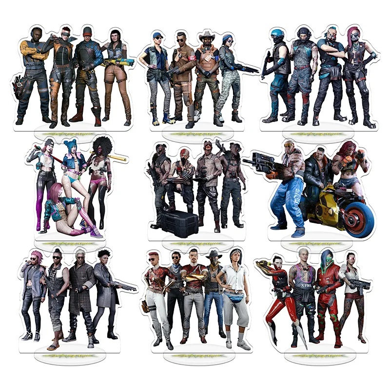 Cyberpunk 2077 Merchandise Display Stand with Keychain Gift Accessories