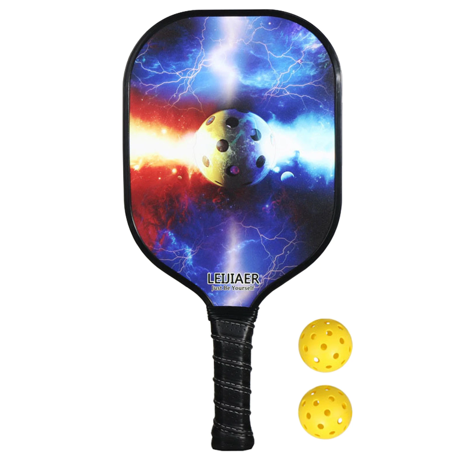 

Ultralight Pickleball Paddle and Ball Set Carbon Fiber Surface Pickle Ball Racket 1 Paddles with 2 Balls mens tennis
