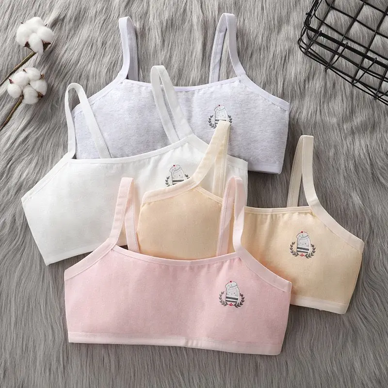 

2PC Kids Bra Girls Full Cup Seamless Underwear Training Puberty Bra 8-14Years