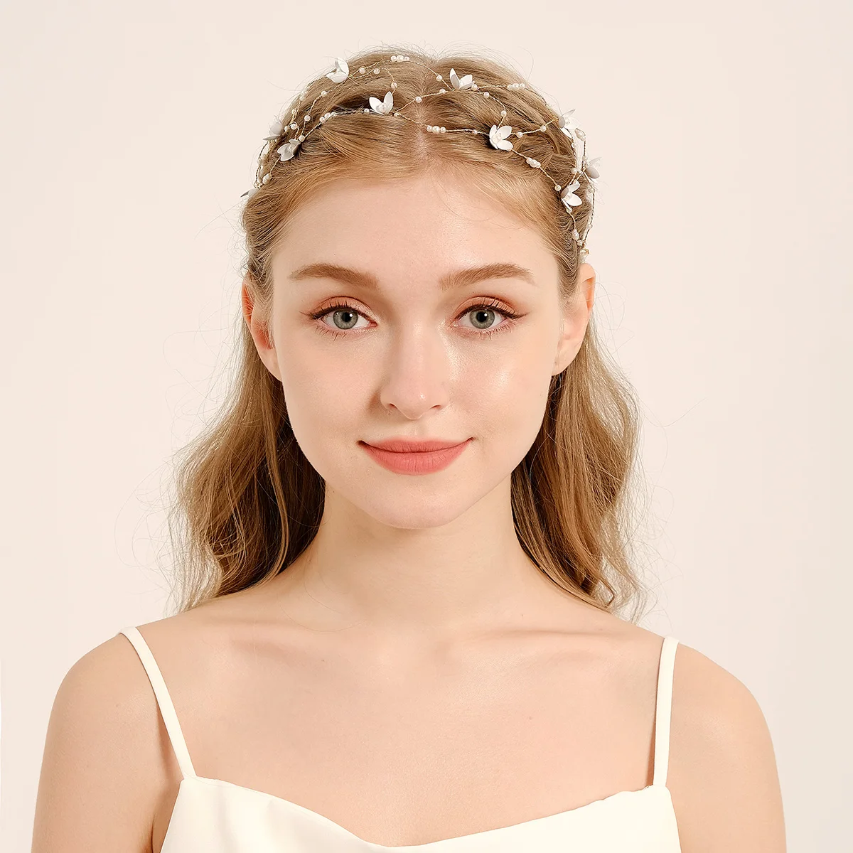 Perle Kranz Stirnband Kranz Braut Girlande Kopf Reifen Braut Haarband Haar Rebe Hochzeit Braut Haar Hochzeits kleid Zubehör – Detail 1