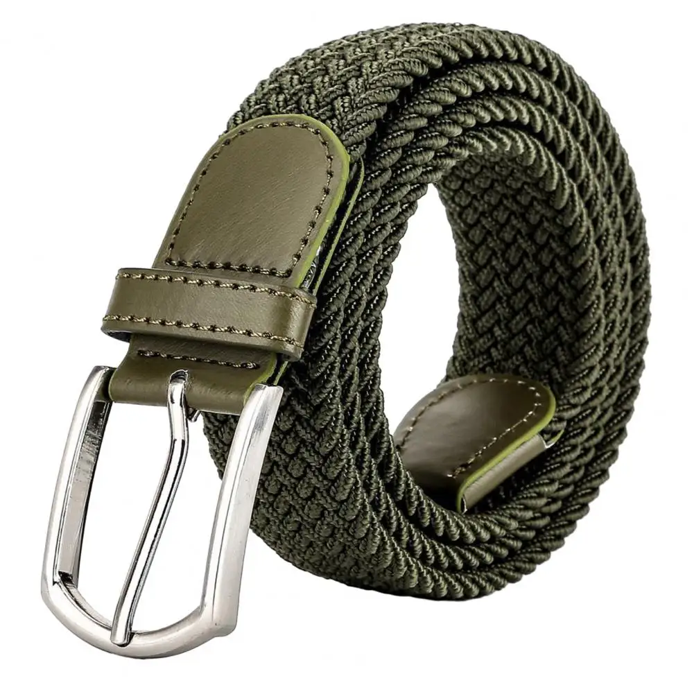 110cm Canvas Belts for Men Fashion Metal Pin Buckle Braided Belt Military Strap Male Elastic Belt for Pants Jeans canvas belts