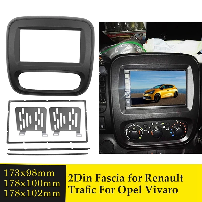 

Double Din Fascia Car Radio DVD Panel Frame For Renault Trafic Opel Vivaro 2015+ 2Din Audio Stereo Cover Dashboard Panel