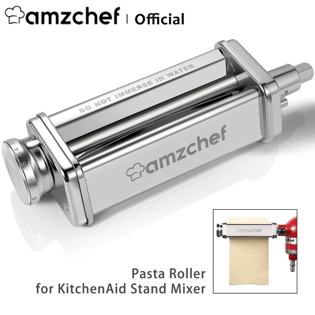 amzchef 3 in 1 Stainless Steel Pasta Roller and Cutter Attachment