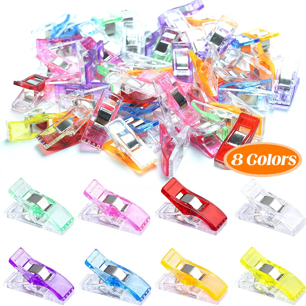 Sewing Clips Plastic Strong Clips Colors Sewing Suspender Clip Multifunction Clothes Pins Hook Hanger DIY Craft Securing Quilting Binders Tool