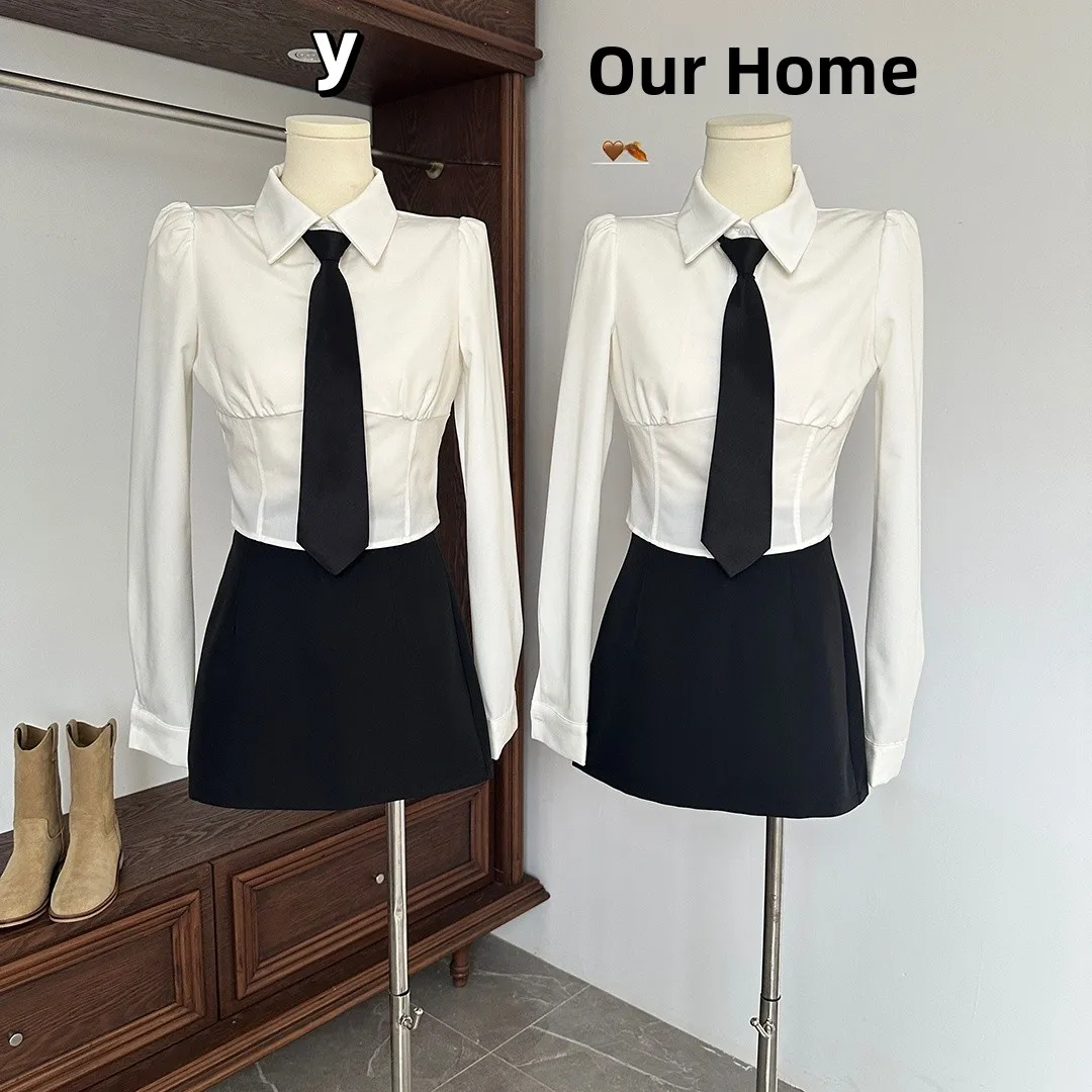 Women's Suit Set Zhang ng Waist-Cinching Slim Fit Trousers And Skirt Ensemble Autumn Collection Commute Sle Long Sve