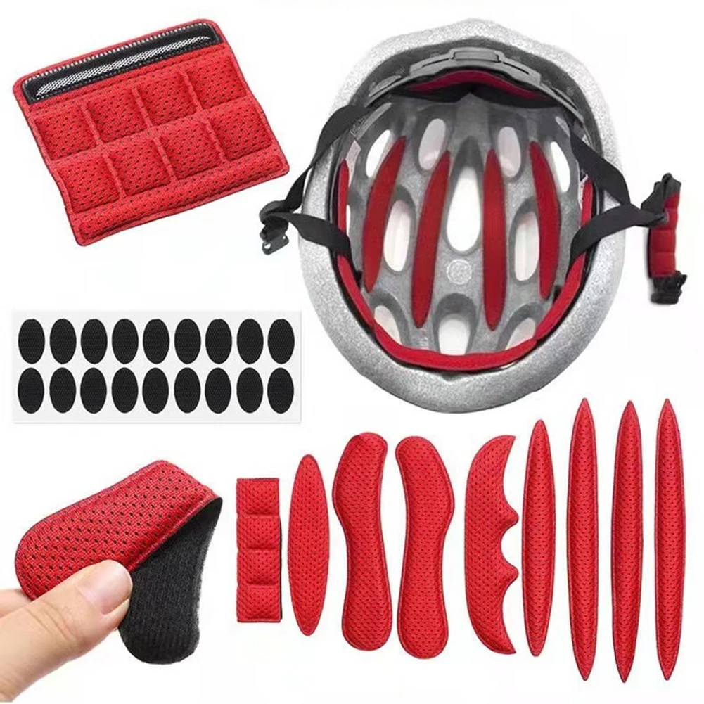 Bike Helmet Liner Replacement Kit 9 Pieces Black Bike Liner Sponge EVA