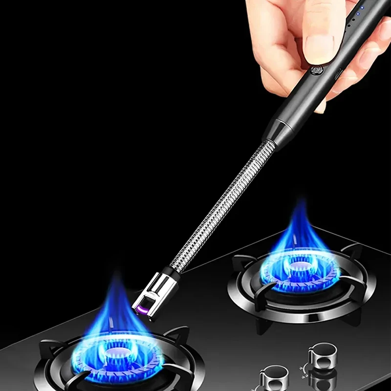 360&deg; Electric Arc Lighter USB Windproof Flameless Fire Flamethrower Kitchen Lighters Gas Lighter for Candle Gas Stove BBQ bbq lighter cigarette lighter electric arc igniter