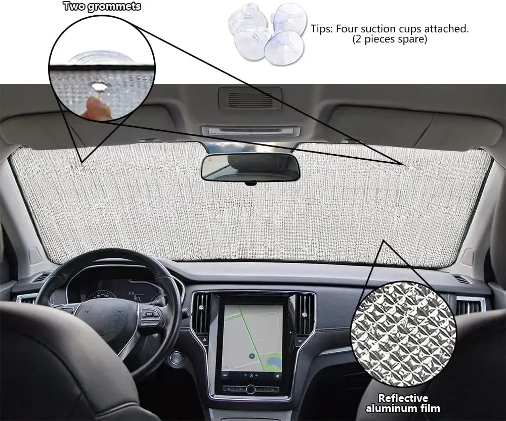 CafeTime Dog Car Front Windshield Sunshade Cute Beagle Decor Vehicle Sun Shade Visor UV Ray Reflector Sun Protector