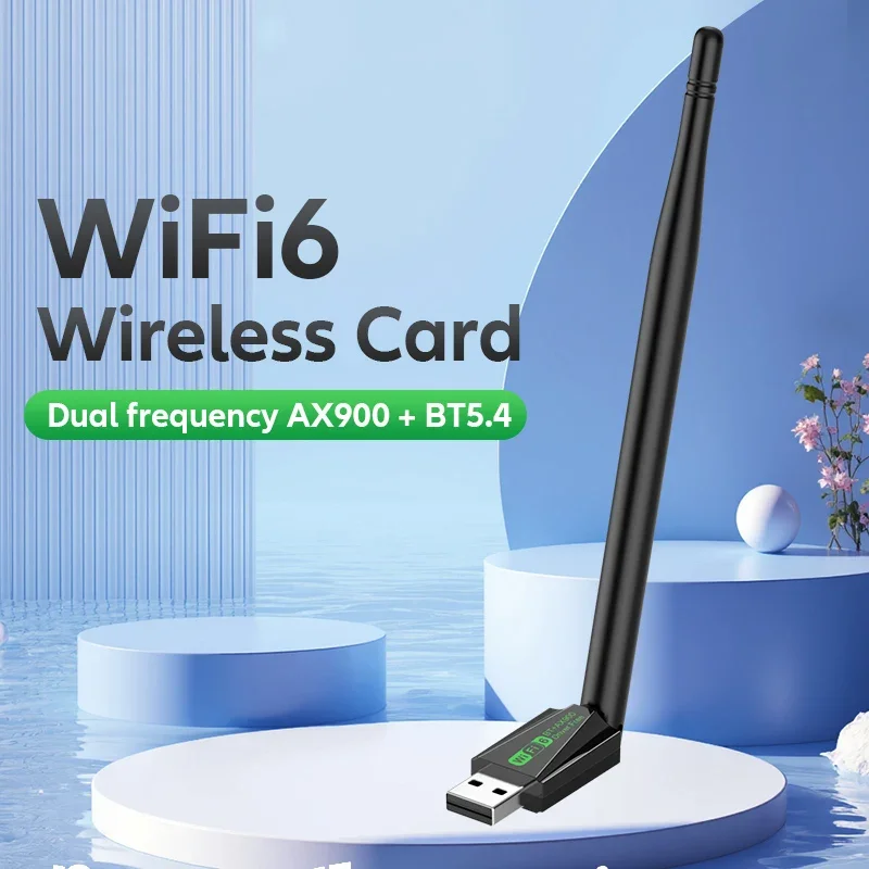 מתאם USB WiFi 5.4 Bluetooth 2.4GHZ+5GHZ דואל באנד WIFI 900Mbps מקלט כרטיס אלחוטי במהירות גבוהה עבור מחשב PC Laptop