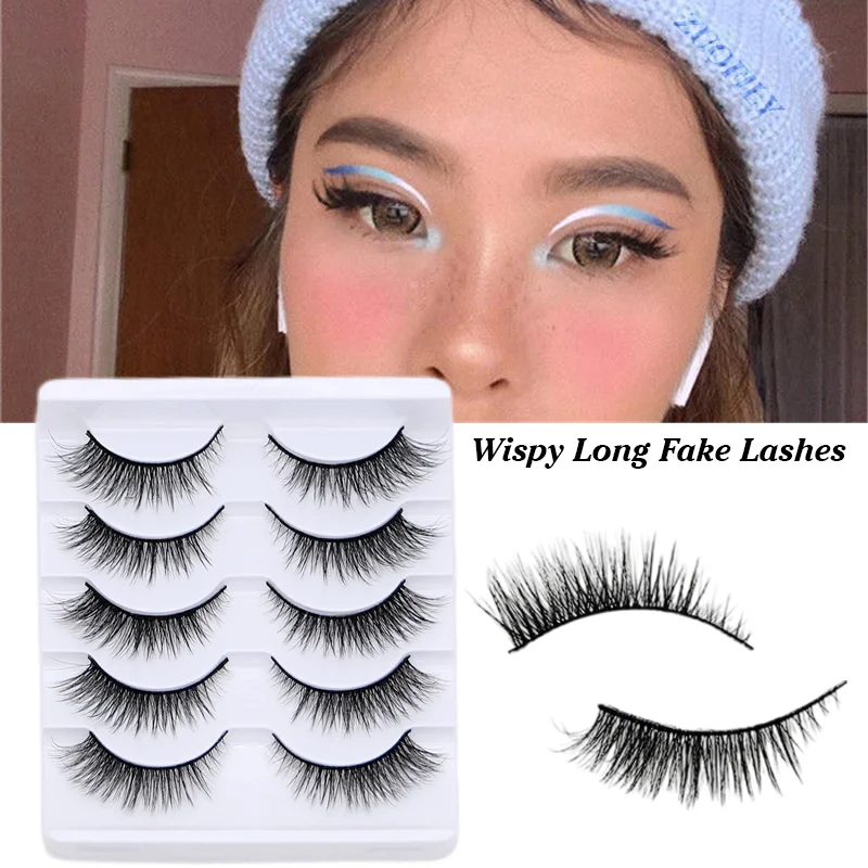 LTWEGO New Mink Cat Eyelashes 3D Curl Winged Natural Realistic Messy