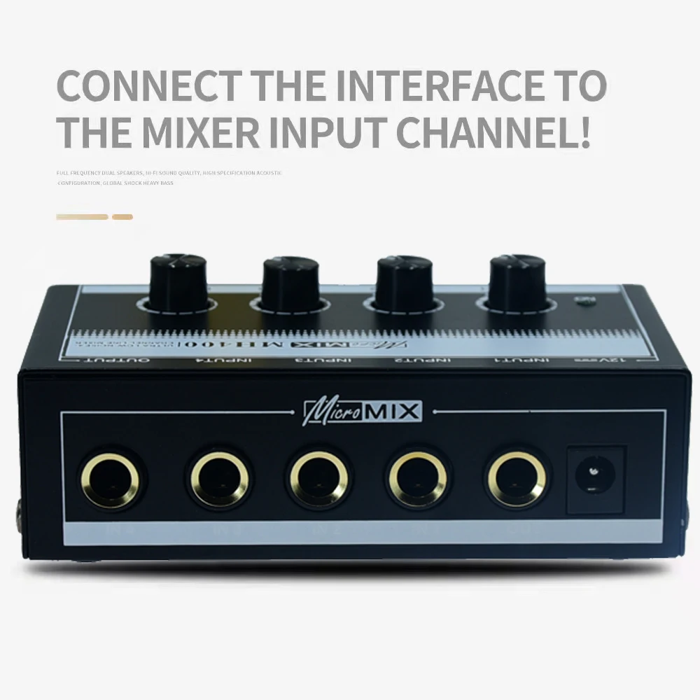 6.35 ts 6.5 mm jack mono 1/4 Guitar mic Professional Sound Mixer Low-Noise Audio Amplifier for Keyboards Musical Instruments