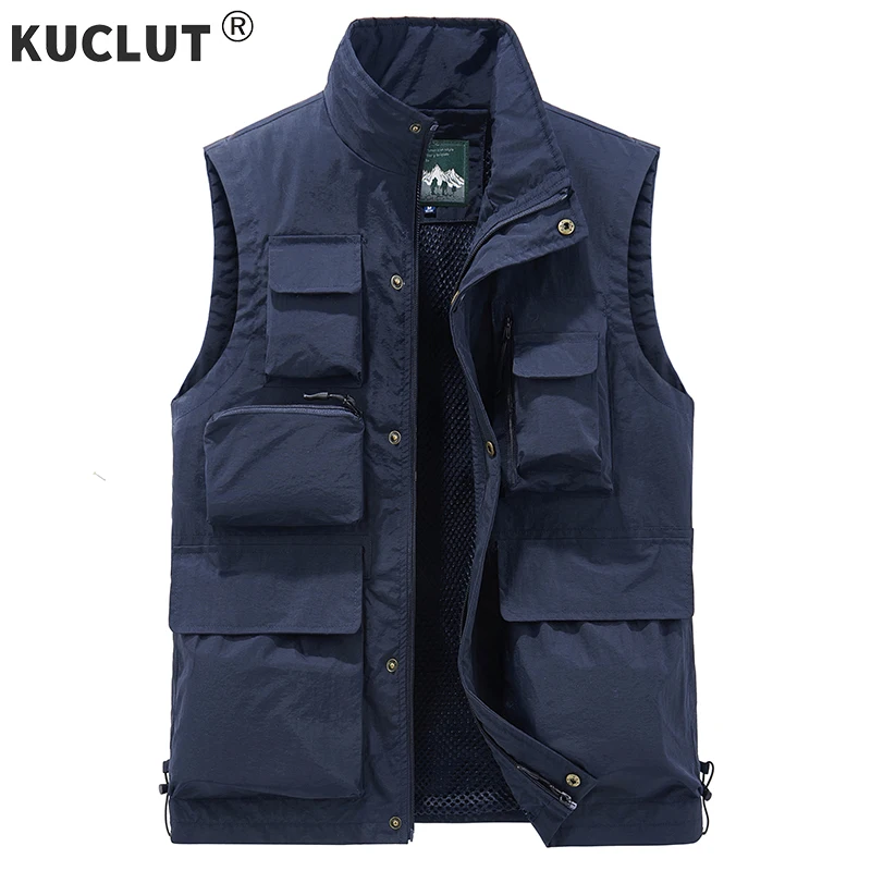 5Xl Us Men Summer New Outdoor Tactical Vest Zip Multi-Pocket Tech Wear Fishing Reporter Cargo Photography Escursionismo Safari Vest Men