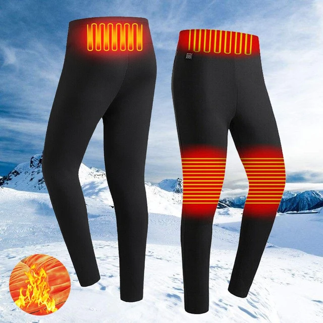 Outdoor Winter Warm Elastic Waist Warming Thermal Leggings Heated