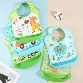 Bavaglino per alimenti per bambini bavaglino impermeabile per bambini tasca per alimenti staccabile tridimensionale tasca per saliva per bambini