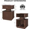 Night Stand, LED Nightstand, Modern Nightstand with Charging Station, Night Stand with 2 Drawers and Sliding Door, Curvy Edge 2