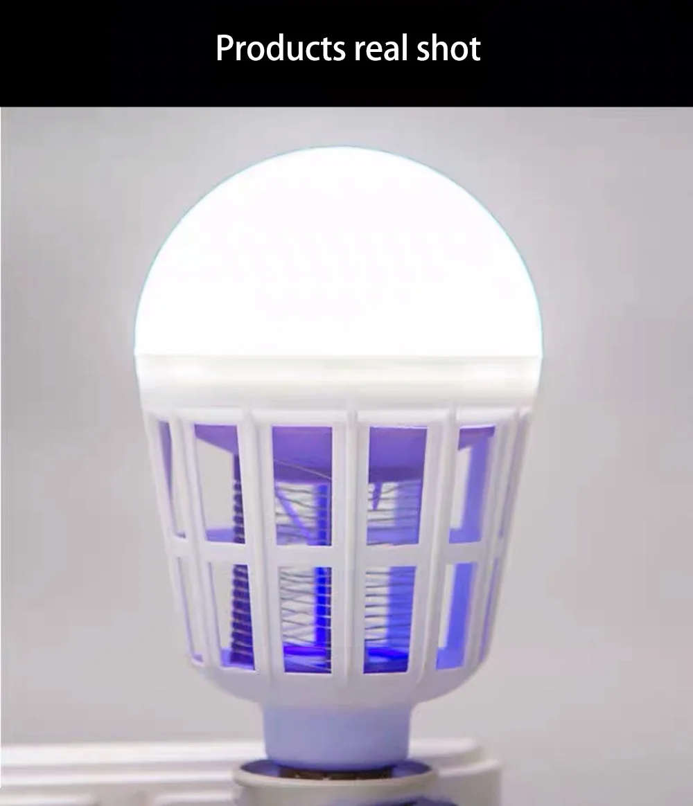 Tanie 1pc 220V 9W LED żarówka lampa przeciw komarom 2 W 1 pułapka sklep