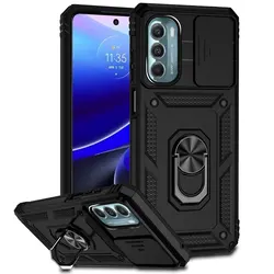 Heavy Duty Magnetic Shockproof Phone Case with Armor Protection for Motorola Moto G Stylus 5G (2022) (Black)
