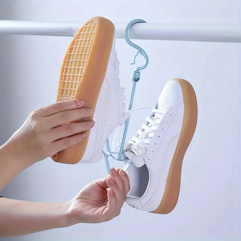 Mini T Windproof Double Hook Multifunction plastic hanger 1Pc for Balcony Hanger Shoe Rack Hanging