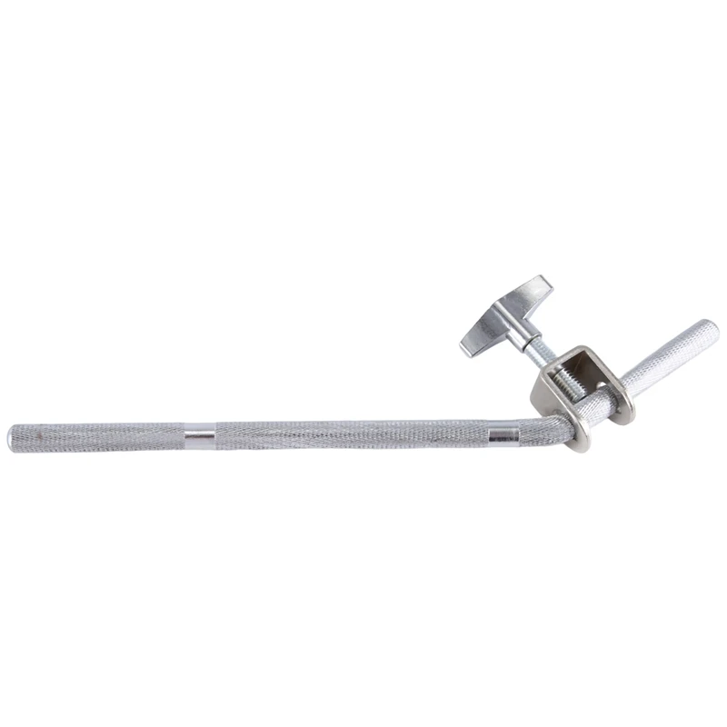 

1 шт. держатель ковбелла Удлинительный зажим ковбелла серебристый металлический фиксатор ковбелла изогнутый барабанный соединительный стержень