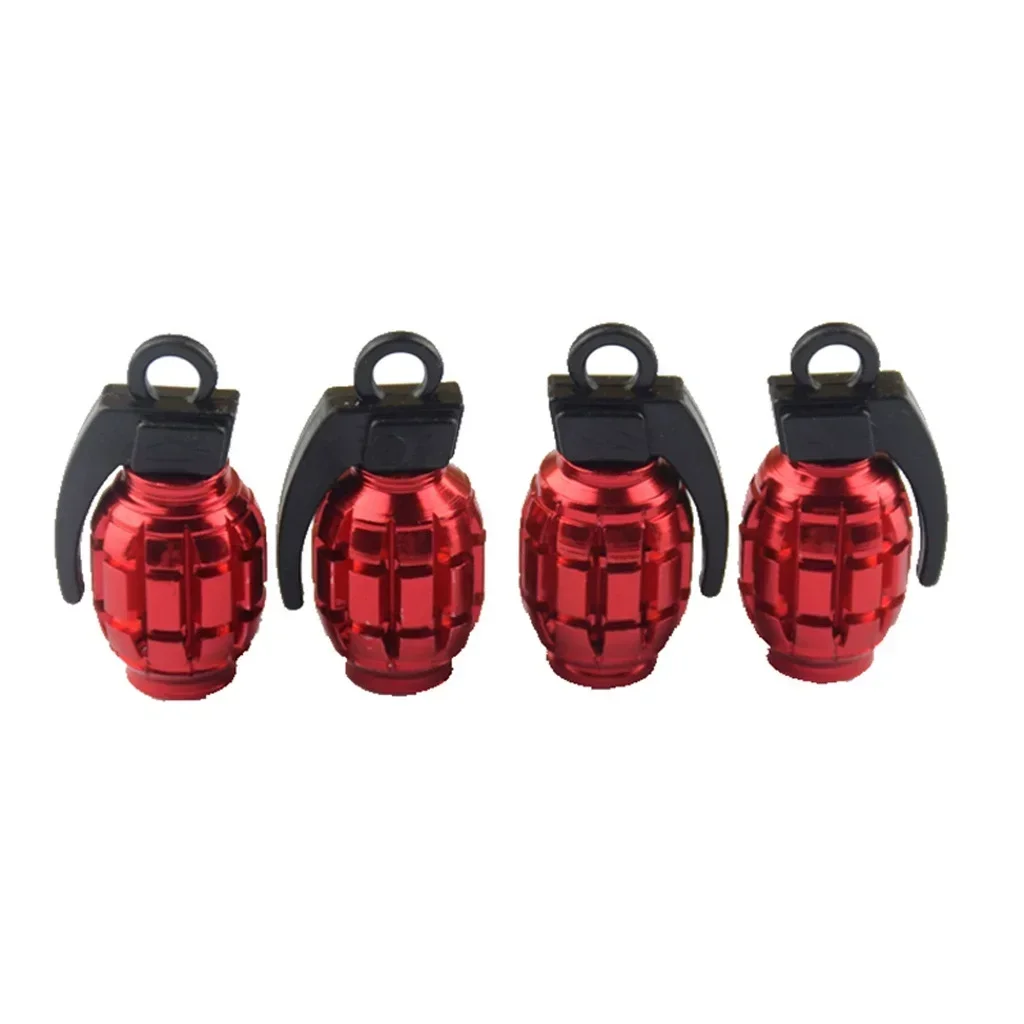 4pcs Aluminum Grenade Tire Valve Caps - Air Dust Covers