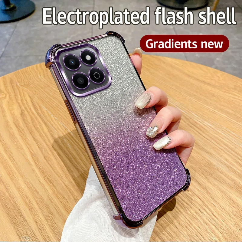 Luxury Plating Clear Shockproof Glitter Phone Case - Soft Cover