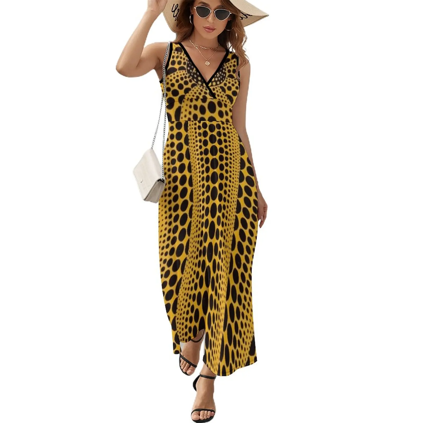 

Yayoi Kusama - My Life With Pumpkins Sleeveless Dress Casual dresses party dress women elegant luxury Long dress woman