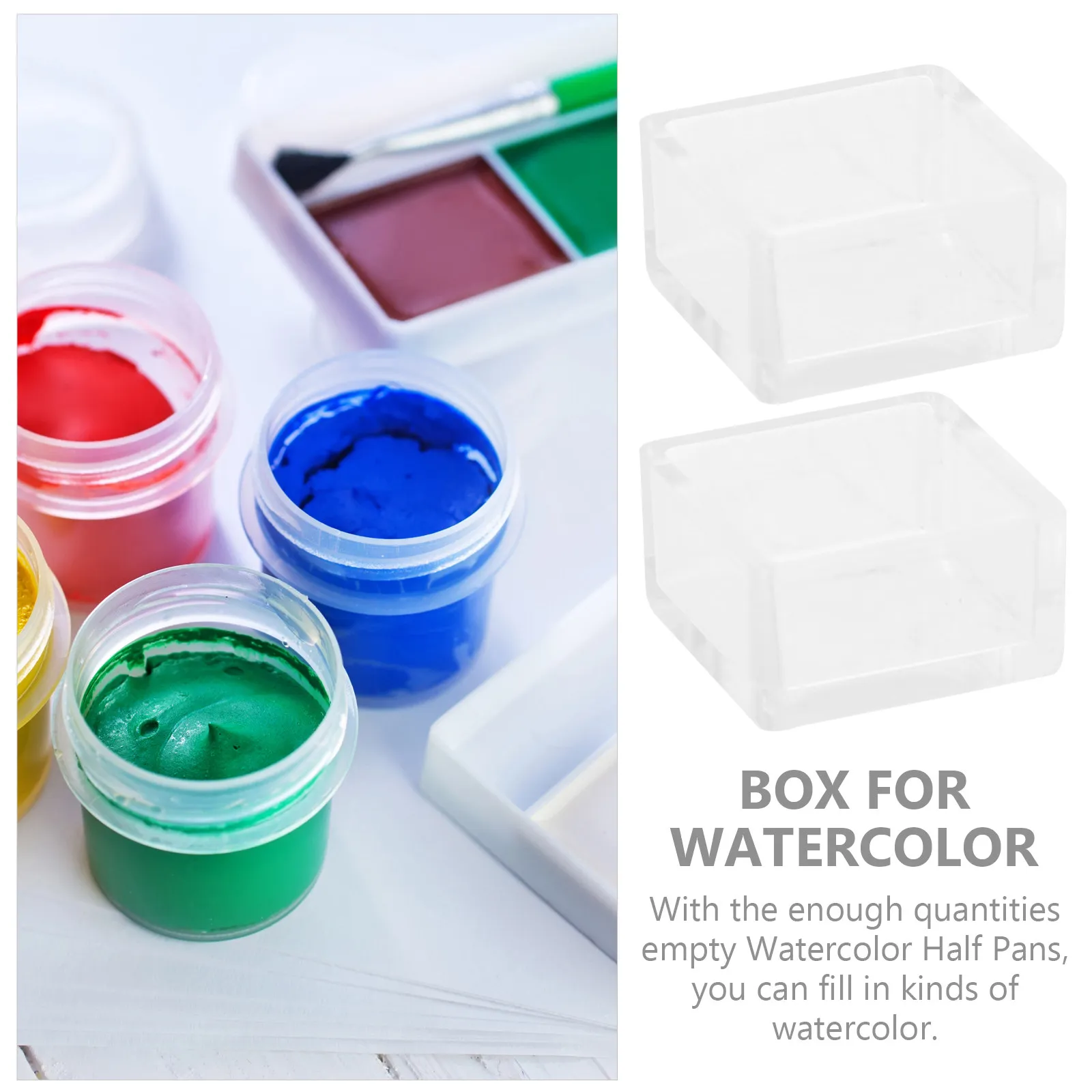 25Pcs 초보자를위한 플라스틱 빈 수채화 하프 팬 페인트 팔레트 학생 예술가 재사용 가능한 경량 휴대용 부드러운