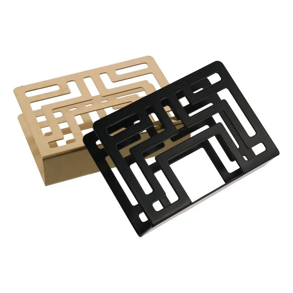 Napkin Holder Silver/Gold/Black 12*8.5*3.2 CM Stainless Steel Hollow Vertical Coffee Shop napkin holder