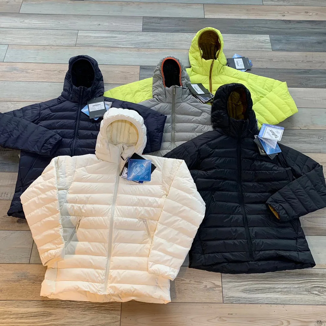 

31347 ARC Men Outdoor Casual Duck Down Warm Coat 2023 Winter Lightweight Soft Waterproof Storm Hood Down Jacket Top Quality