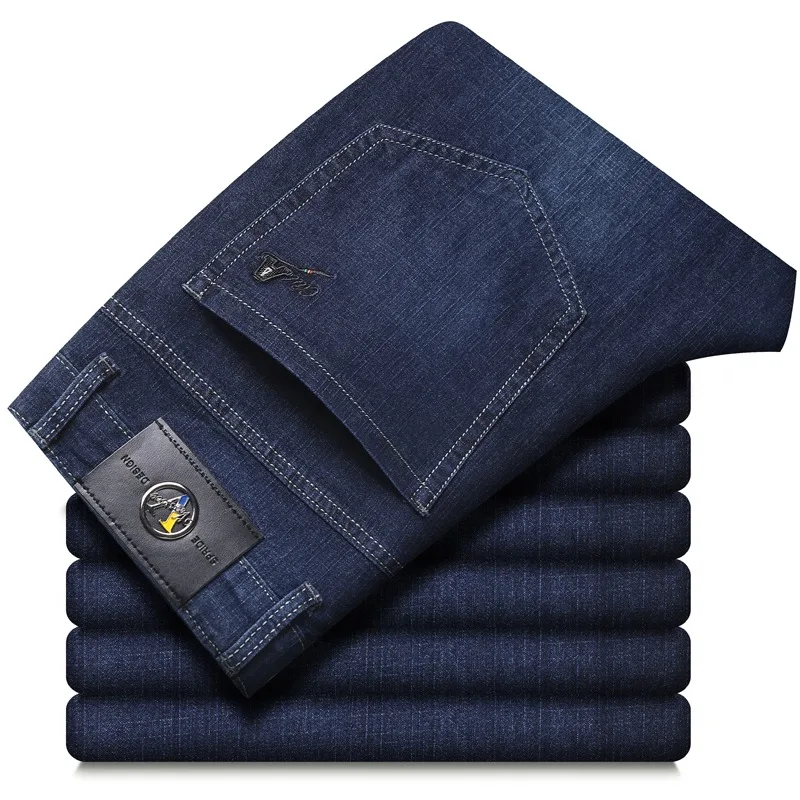 Spring Autumn Men's Zipper High Waist Solid Button Pocket Denim Workwear Trousers Fashion Vacation Office Lady Casual Pants