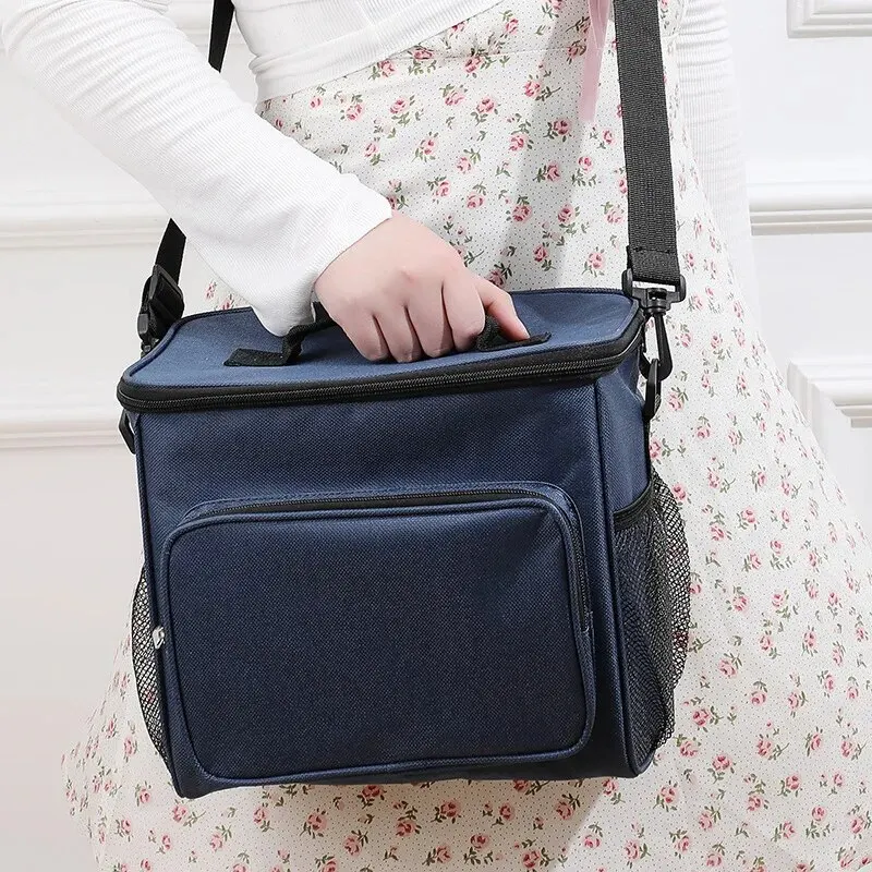 Insulated Reusable Lunch Bag with Adjustable Shoulder Strap - Large Size