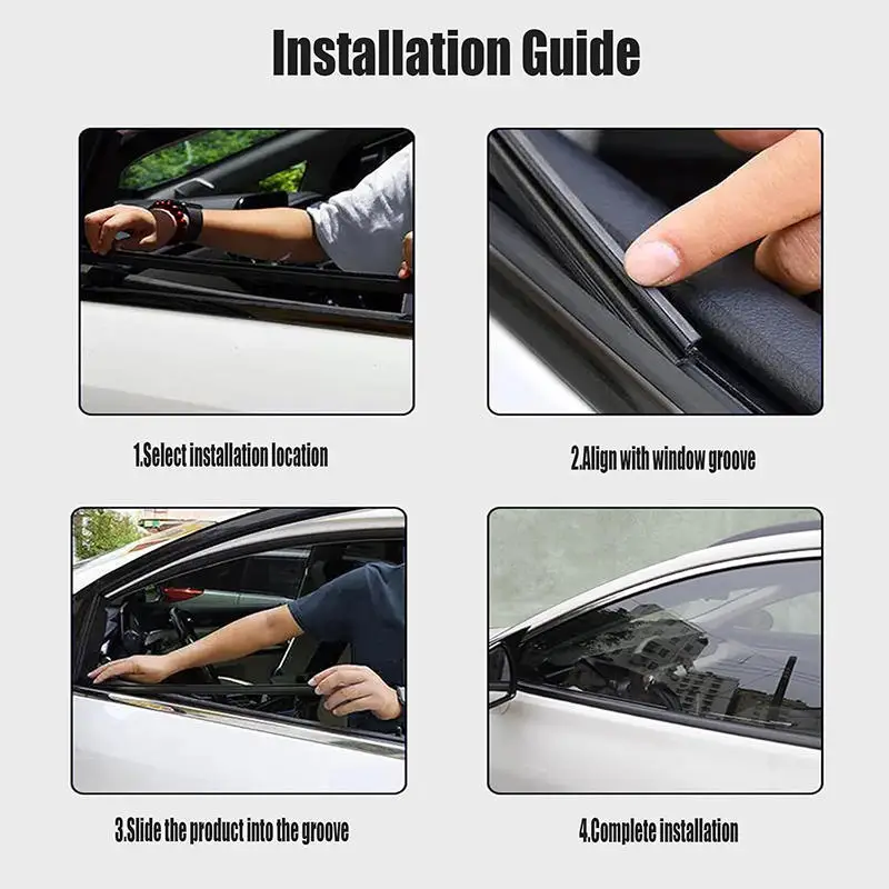 SEAMETAL 2 Pieces Rubber Side Window Wiper for Windows Rain/Snow Scraper Waterproof Sealing Strip Window for Car Gap Filler