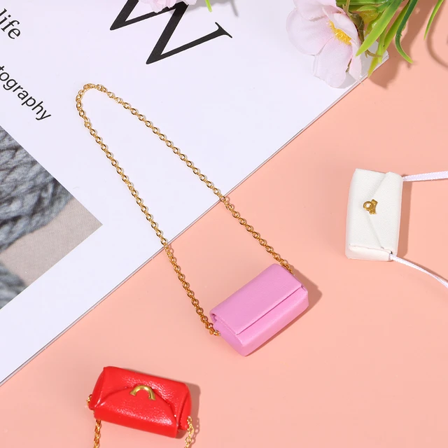 Fashion Miniature Bag For Doll Clothes Accessories Chain Handbag Lady  Leather Bag Purse Accessories Dollhouse Girls Gift Toys - AliExpress