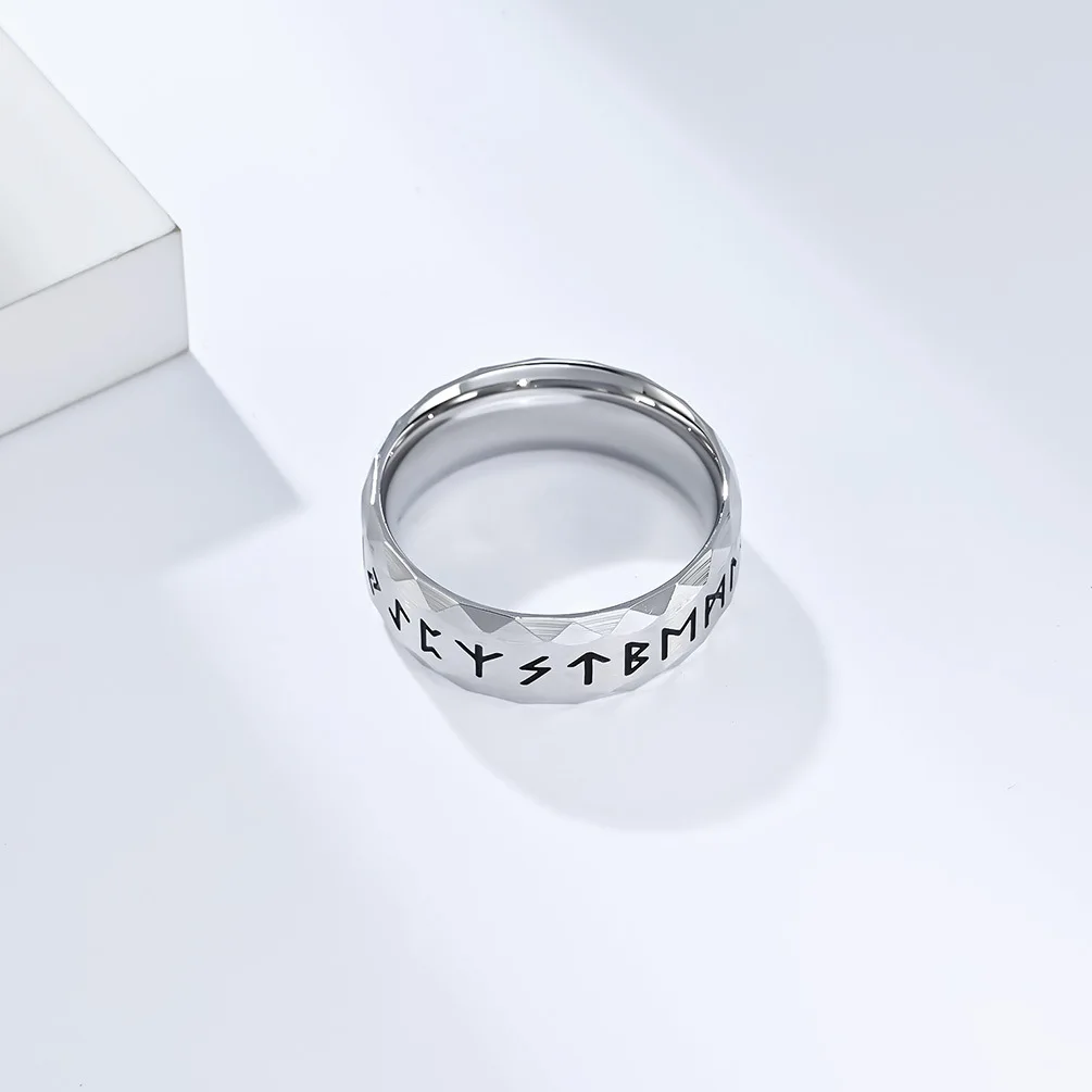 Vintage Odin Nordische Wikinger Amulett Rune Ringe für Männer Frauen 316L Edelstahl Worte Ring Hochzeit Schmuck Valentinstag Geschenke – Detail 4