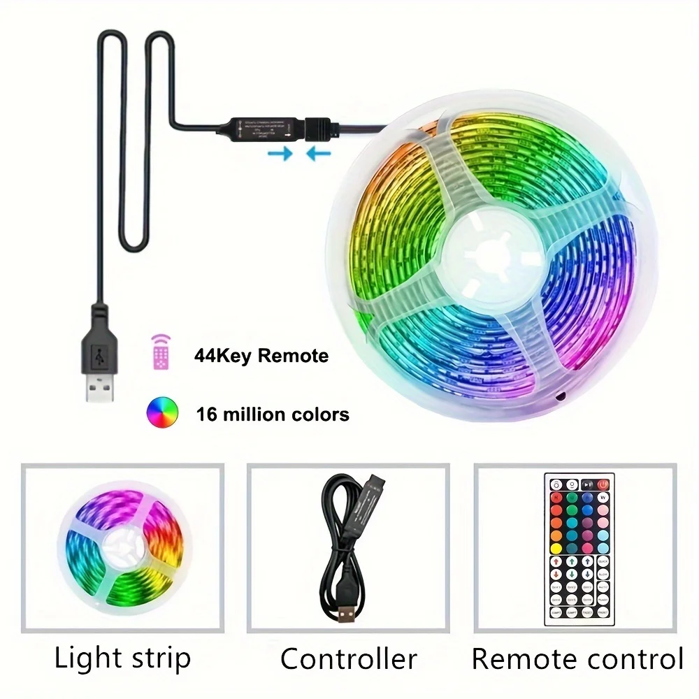 USB LED Strip Light APP Control IR Bluetooth Tape RGB 3