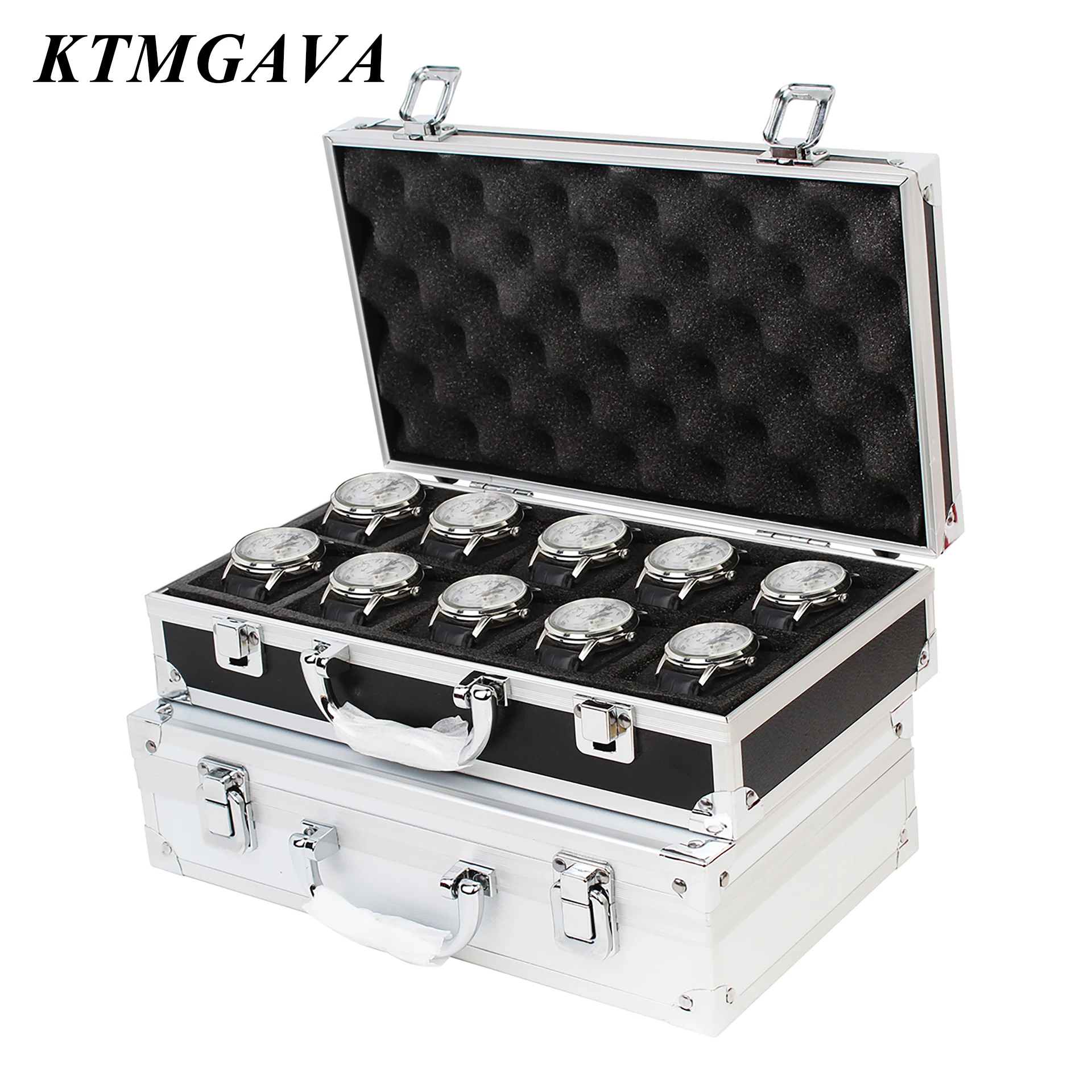 10/18 Girds Watch Box Aluminum Alloy Pattern Storage Clock Box Collection Display Gift Boxes