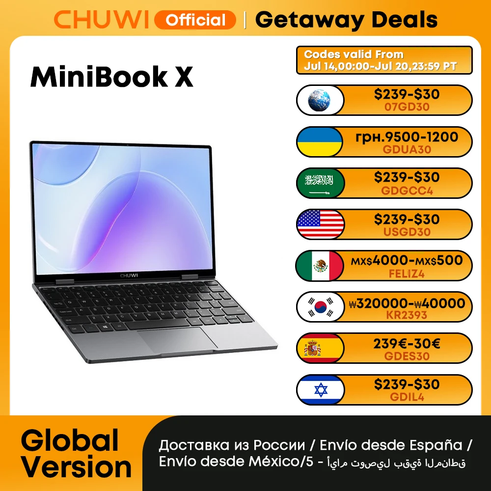 CHUWI MiniBook X 노트북 태블릿 PC, 2 in 1, 12GB LPDDR5 512G SSD, 인텔 N100, 10.51 인치 FHD IPS 스크린, 1920*1200, 윈도우 11 노트북