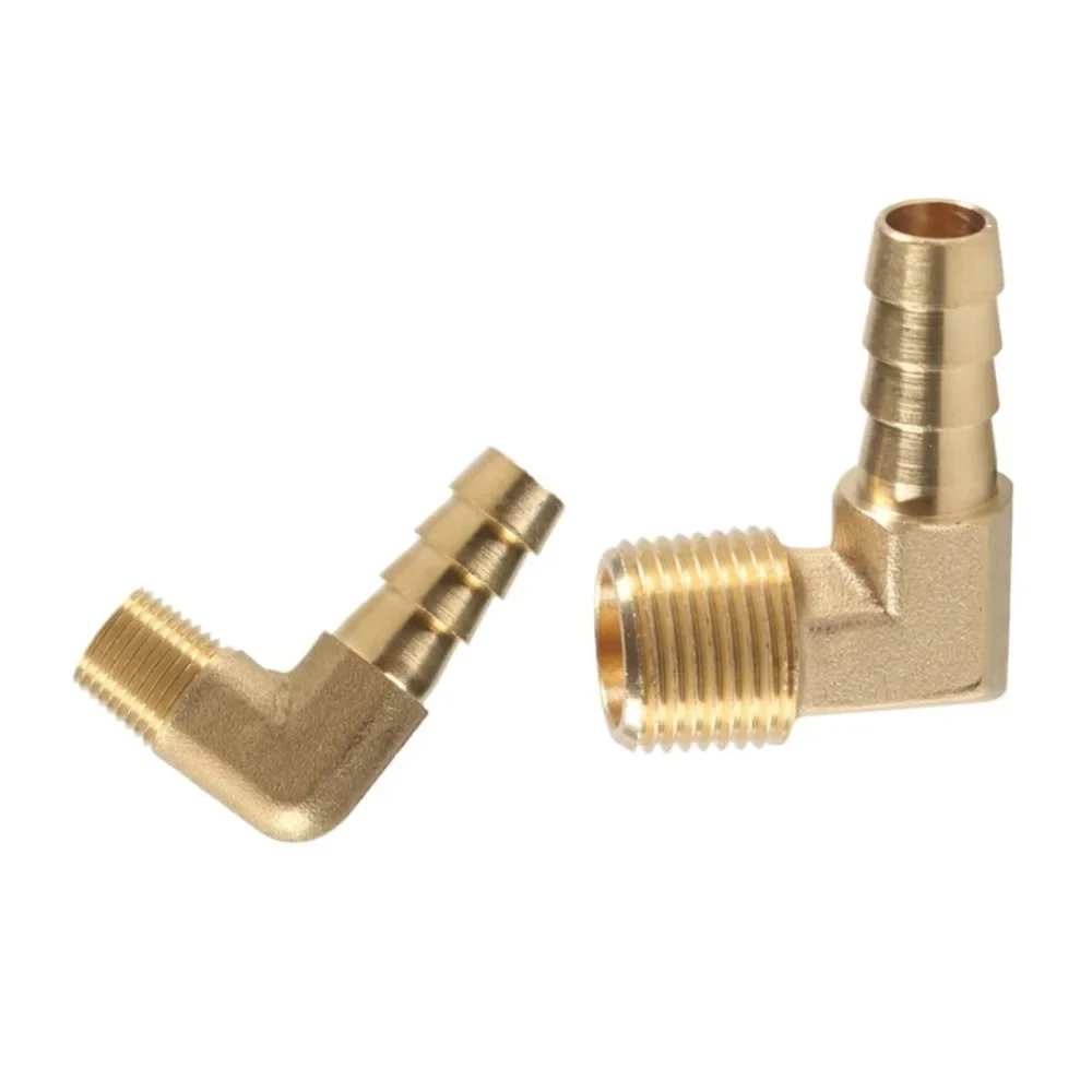 Elbow 90 Degree 1/8" 1/4" 3/8" 1/2" 3/4" NPT Male 1/4-3/4 Inch Hose Barb Tail Brass Pipe Fitting Connector Adapter Water Gas Oil